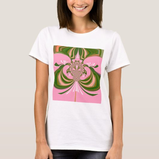 Mooie baby roze groene en witte Kaleidoscoop T-shirt (Voorkant)