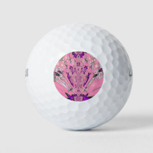 Mooie baby roze paarse schaduwmotief golfballen