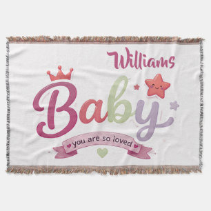Mooie baby typografie – Je wordt zo bemind Deken