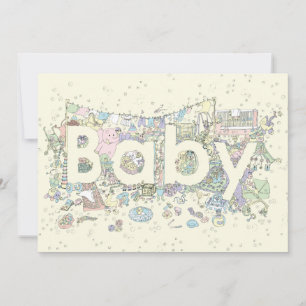 Mooie Baby Woordkunst Pastelkleuren Neutraal