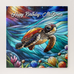 Mooie Baby Zeeen schildpad in kleurrijk Zee Legpuzzel