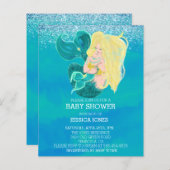 Mooie Baby Zeemeerminningsuitnodiging (Voorkant / Achterkant)