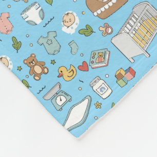 Mooie babykamer blauwe naadloze babydeken fleece deken