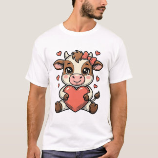 Mooie babykoe met hart vintage gravure shirt