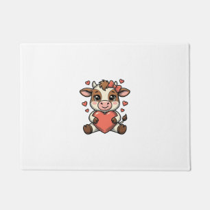 Mooie babykoe met hart vintage gravure shirt deurmat