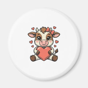 Mooie babykoe met hart vintage gravure shirt magneet