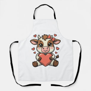 Mooie babykoe met hart vintage gravure shirt schort