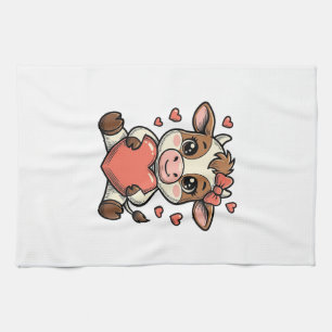 Mooie babykoe met hart vintage gravure shirt theedoek