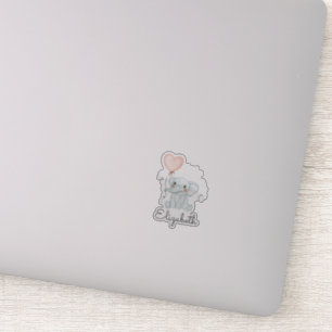 Mooie babyolifant, ballon sticker