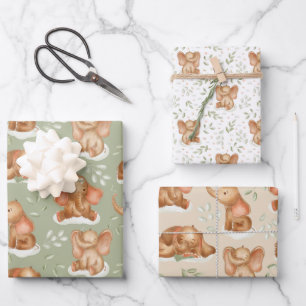 Mooie babyolifant  inpakpapier vel