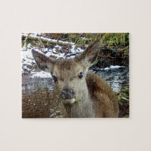Mooie babyreehert Kalfs herten Bos Dieren Natuur Legpuzzel