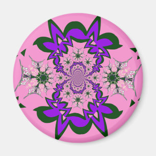 Mooie babyroze bloemige paarse schaduw motief kuns magneet