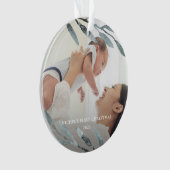 Mooie baby's eerste kerstblauwe foto ornament (voorkant)