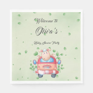 Mooie babyschaap babyshower papier servet