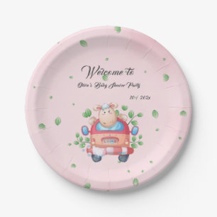 Mooie babyschaap babyshower papieren bord