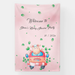 Mooie babyschapenbanner met lammetje spandoek
