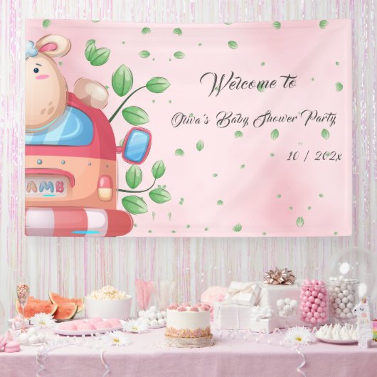 Mooie babyschapenbanner met lammetje spandoek (Feest)