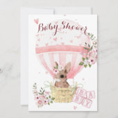 Mooie babyschattige roze bloemen baby shower uitno kaart (Voorkant)