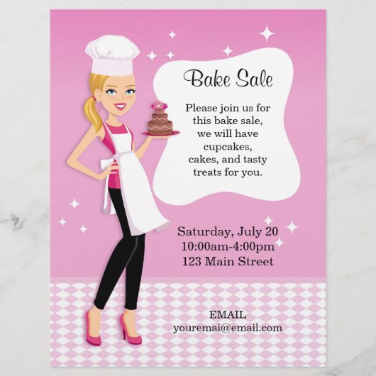 Mooie Bake Sale Flyer op maat (Voorkant)