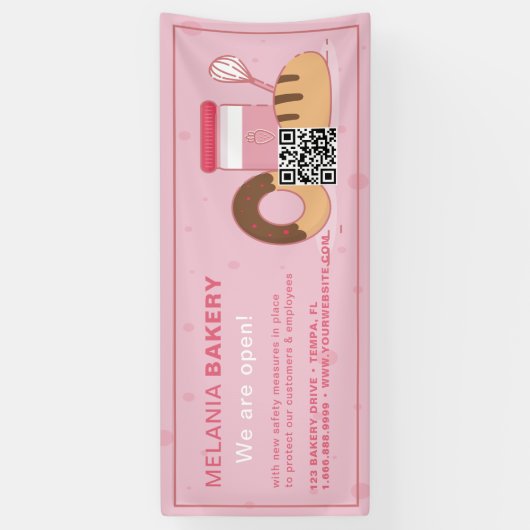 Mooie Bakkerij Banners met QR Code || (Verticaal)