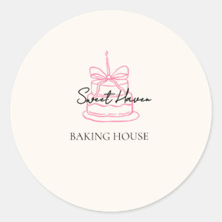 Mooie Bakkerij Logo Sticker | Cake & Dessert Merk 