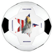 Mooie Bald Eagle, de Amerikaanse vlag, Star Voetbal (Gedraaid)