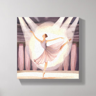 Mooie Ballerina   Ballet Dans Waterverf Kunst Canvas Afdruk