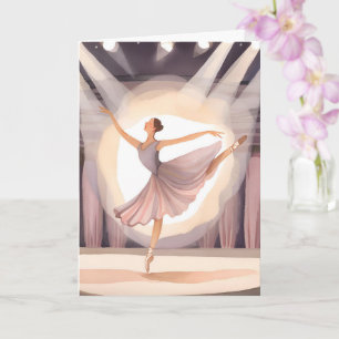 Mooie Ballerina Ballet Dans Waterverf Kunst Kaart