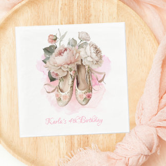 Mooie Ballerina Dancer Roze Waterverf Servet