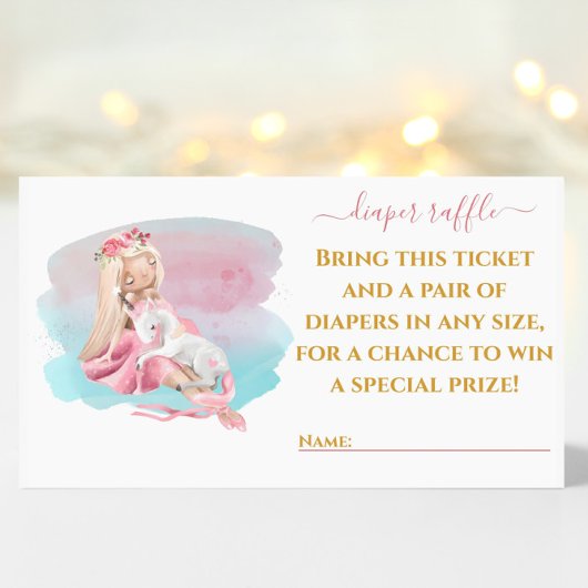 Mooie Ballerina Diaper Raffle Ticket Kaart