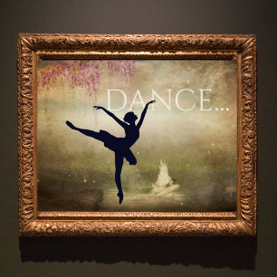 Mooie Ballerina en Swan Dance Poster