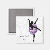 Mooie Ballerina in paars Magneet (Voorkant / Achterkant)