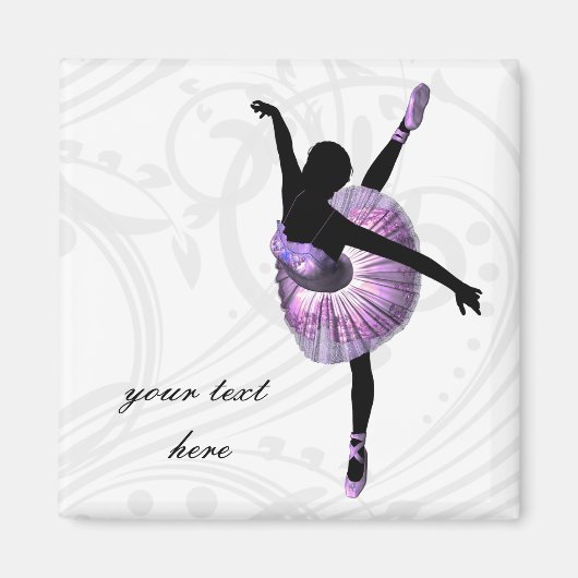 Mooie Ballerina in paars Magneet (Voorkant)
