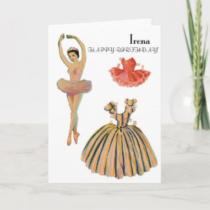 Mooie Ballerina in Roze Kaart