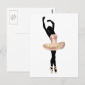 Mooie Ballerina in roze vorm Briefkaart (Voorkant / Achterkant)