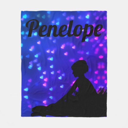 Mooie Ballerina met drijvende harten Fleece Deken (Voorkant)