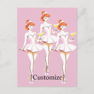 Mooie ballerina poserend met Martini Thunder_Cove Briefkaart