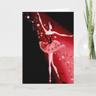 Mooie Ballerina & Rozen Wenskaart Kaart