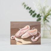 Mooie ballet slipers | Pretty Pink Briefkaart (Staand voorkant)
