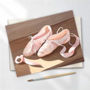 Mooie ballet slippertjes Mooie roze Briefkaart