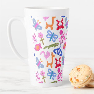 Mooie ballon dieren kleurrijk kinderpatroon latte mok
