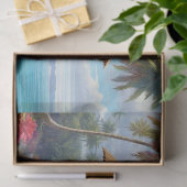 Mooie bamboe hut in tropisch eiland strand tissuepapier (Geschenk)