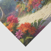 Mooie bamboe hut in tropisch eiland strand tissuepapier (Detail)