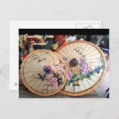 Mooie bamboe-paraplu's uit Taiwan Briefkaart (Voorkant / Achterkant)