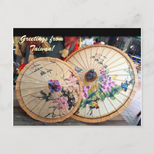 Mooie bamboe-paraplu's uit Taiwan Briefkaart
