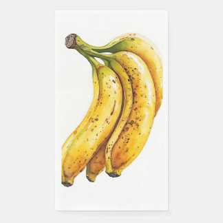Mooie Banaan Aquarel Kunst Servet