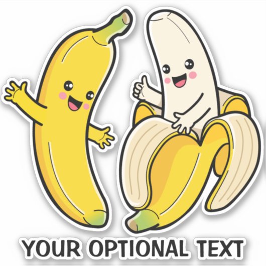 Mooie bananen aangepaste tekststickers sticker (Voorkant)