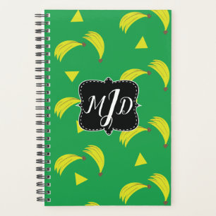 Mooie Bananen Handgetekend Groen Geel Patroon Planner