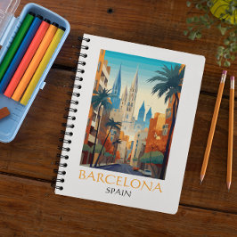 Mooie Barcelona Spanje Retro Vintage Reis Notitieboek