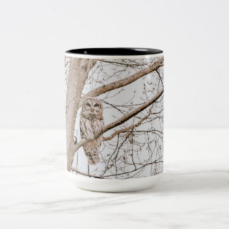 Mooie Barred Owl Audubon Tweekleurige Koffiemok